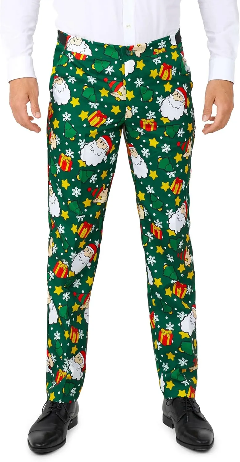 Suitmeister Men's Christmas Suit - Ugly Holiday Festive Outfit - Includes Blazer, Pants, Tie