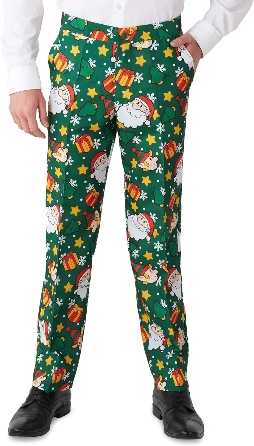 Suitmeister Men's Christmas Suit - Ugly Holiday Festive Outfit - Includes Blazer, Pants, Tie