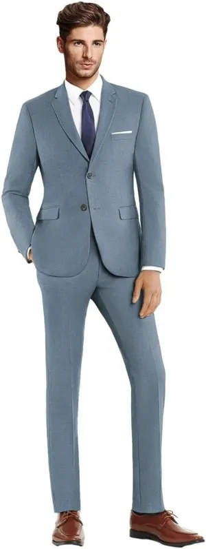 Suits for Men Slim Fit Single Breasted 2 Piece Wedding Set Formal Notch Lapel Solid Blazer Pants for Business