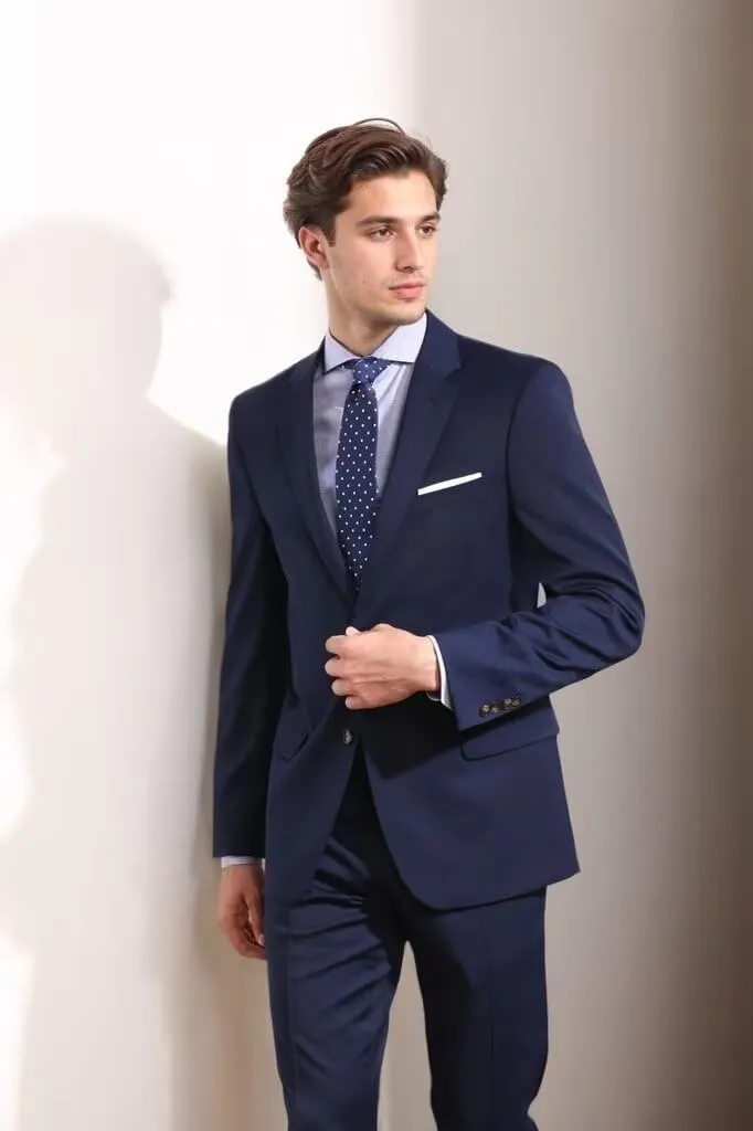 Suits for Men Slim Fit Single Breasted 2 Piece Wedding Set Formal Notch Lapel Solid Blazer Pants for Business