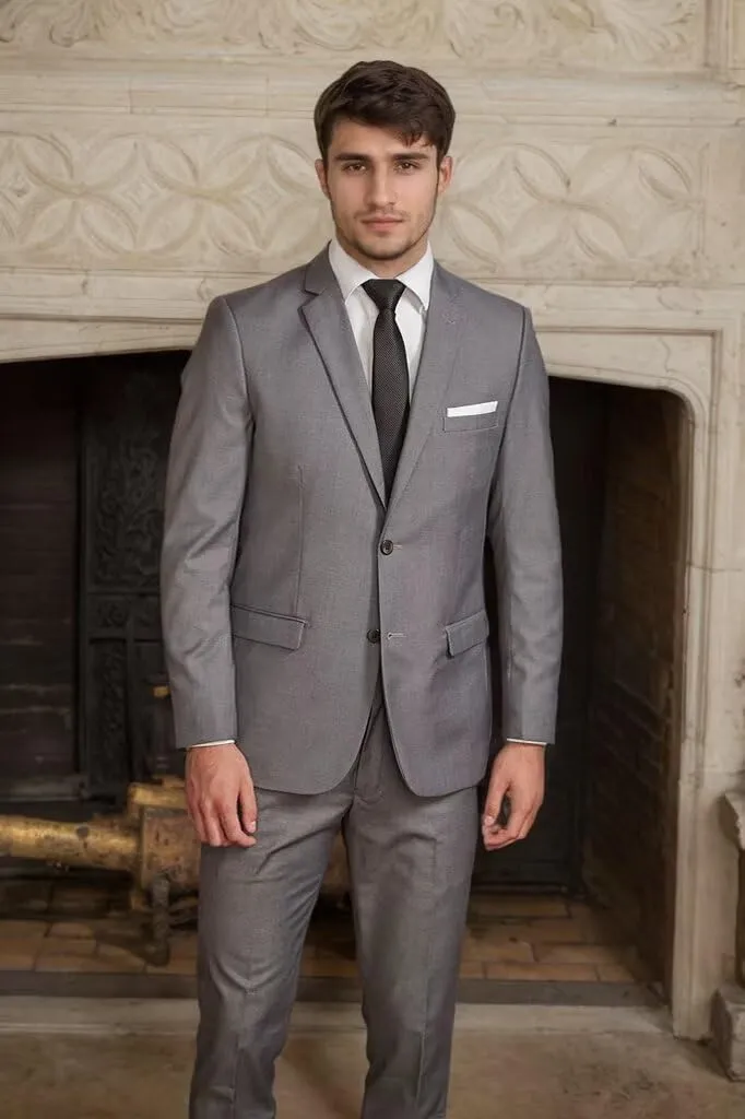 Suits for Men Slim Fit Single Breasted 2 Piece Wedding Set Formal Notch Lapel Solid Blazer Pants for Business