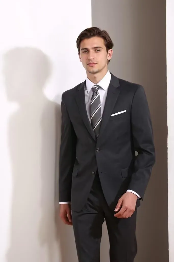 Suits for Men Slim Fit Single Breasted 2 Piece Wedding Set Formal Notch Lapel Solid Blazer Pants for Business