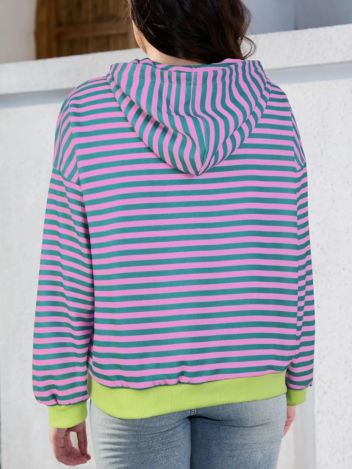 Sureple Women'S Hoodies Loose Fit Sweatshirts Pullover Lightweight Long Sleeve Striped Fall Outfits Fashion Clothes