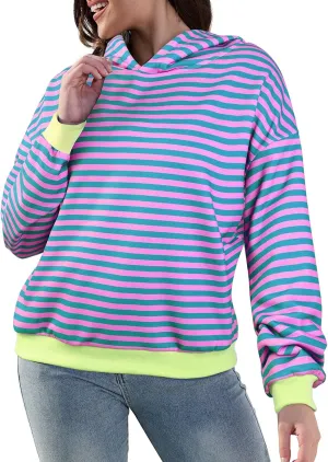 Sureple Women'S Hoodies Loose Fit Sweatshirts Pullover Lightweight Long Sleeve Striped Fall Outfits Fashion Clothes