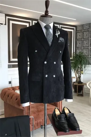 Suzhoufashion Aaron Khaki Striped Three Piecess Best Fitted Business Men Suits