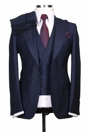 Suzhoufashion Camel Three Pieces Peaked Lapel Bespoke Men Suits