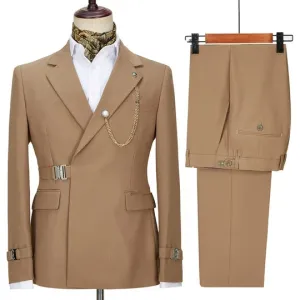 Suzhoufashion Deegan Treny White Jacquard Stand Collar Bespoke Wedding Groom Suits