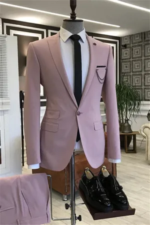 Suzhoufashion Gold Yellow One Button Slim Fit Prom Men Suits