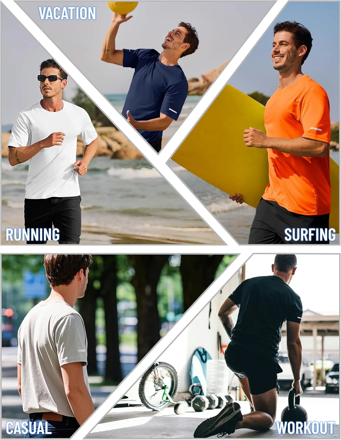 TACVASEN Men's Short Sleeve Swim Top UPF 50  Sun Protection T-Shirt Crew Neck Moisture Wicking Gym Shirts