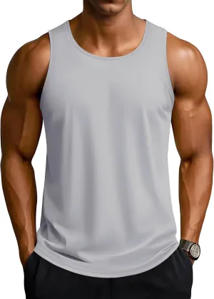 TACVASEN Men's Workout Tank Tops Sleeveless UPF 50  Summer Sun Shirts Quick Dry for Running Swim Gym Beach
