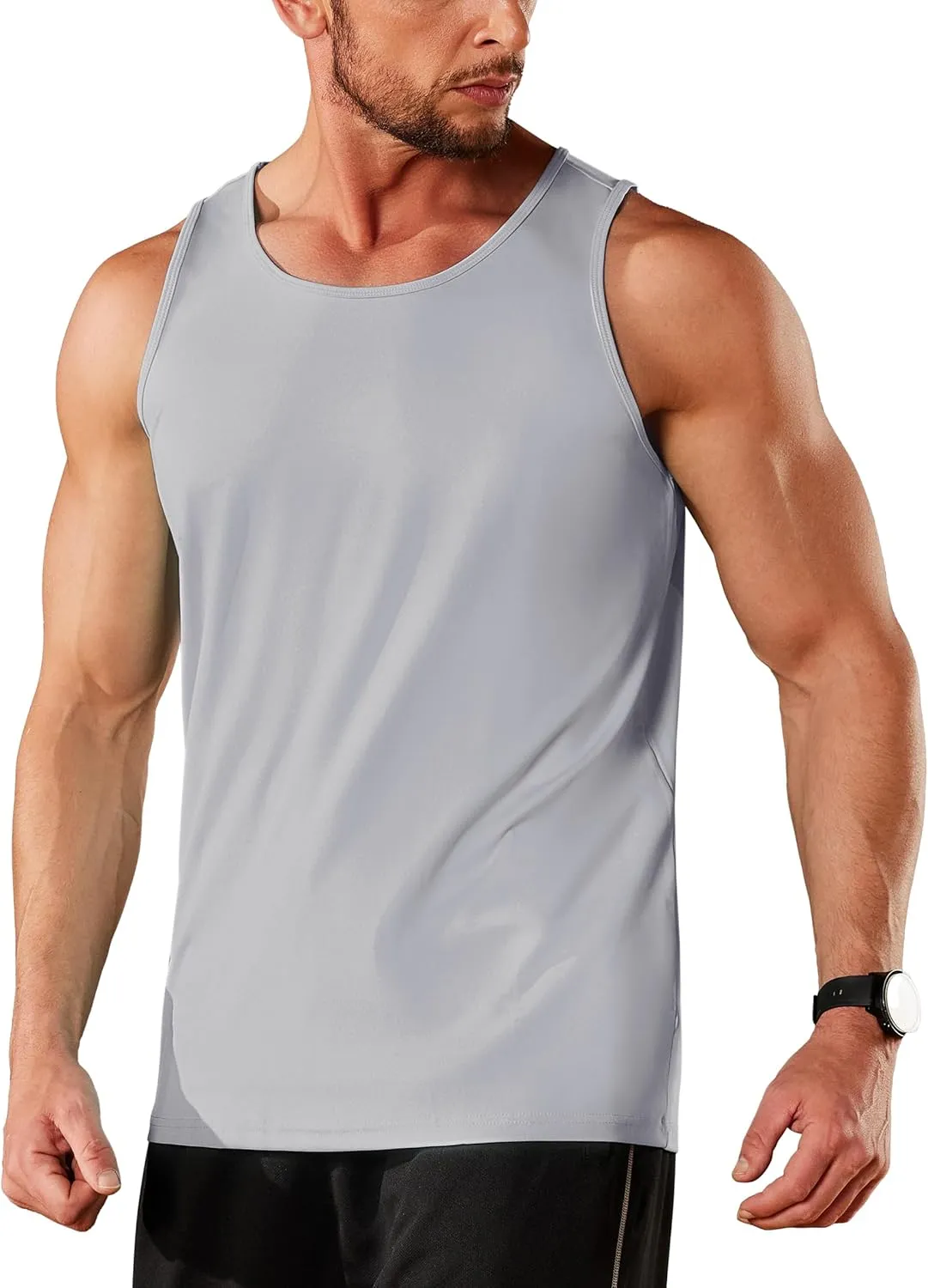 TACVASEN Men's Workout Tank Tops Sleeveless UPF 50  Summer Sun Shirts Quick Dry for Running Swim Gym Beach