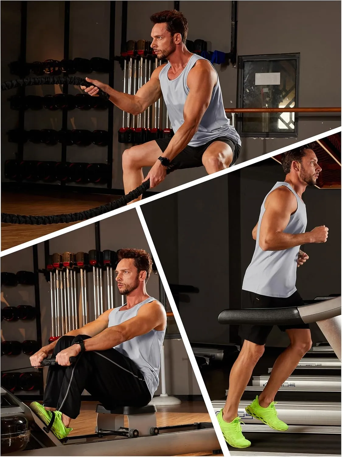 TACVASEN Men's Workout Tank Tops Sleeveless UPF 50  Summer Sun Shirts Quick Dry for Running Swim Gym Beach