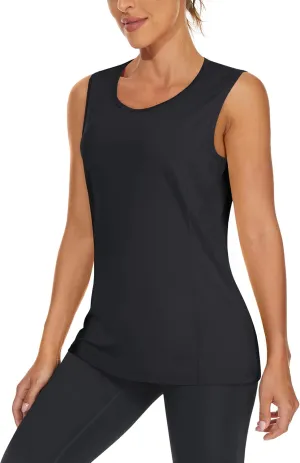 TACVASEN Women's UPF 80  Workout Tank Top Sleeveless Quick Dry Sun Protection Hiking Athletic Gym Yoga Running Shirts