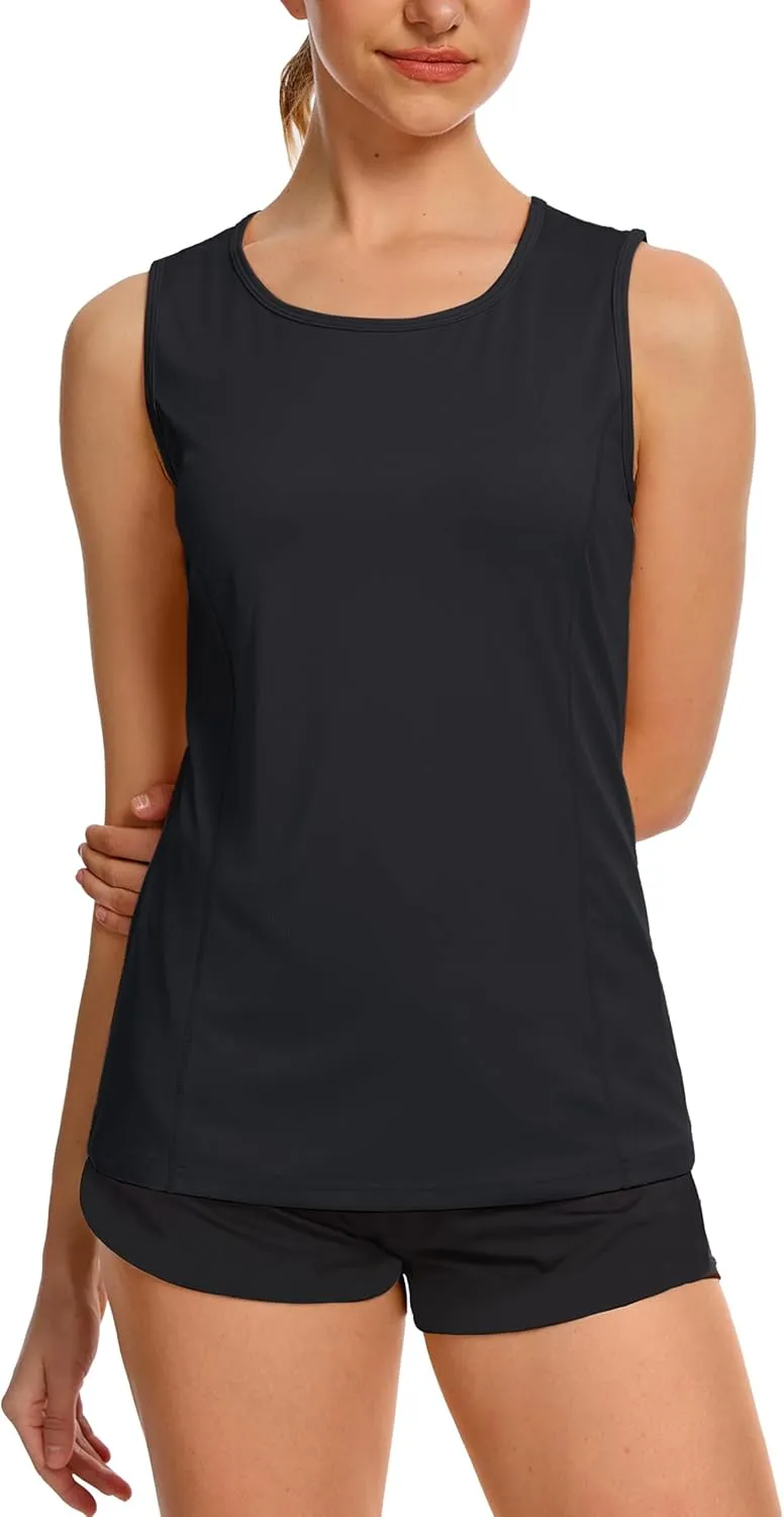 TACVASEN Women's UPF 80  Workout Tank Top Sleeveless Quick Dry Sun Protection Hiking Athletic Gym Yoga Running Shirts