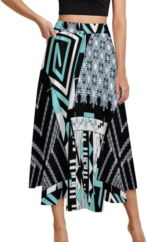 TAIZIYEAH Jamaica Flag Women's Summer High Waisted A Line Party Half Length Skirt