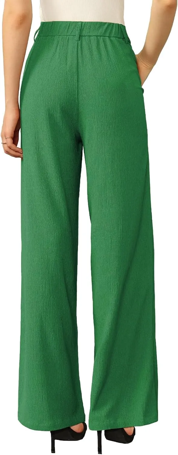 Tapata Women Wide Leg Pants High Waisted Dress Trousers Casual Elastic Pockets Business Work Slacks
