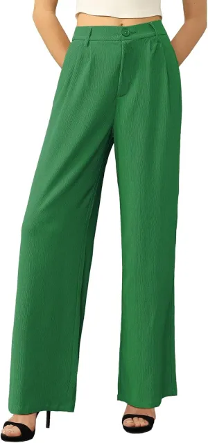 Tapata Women Wide Leg Pants High Waisted Dress Trousers Casual Elastic Pockets Business Work Slacks