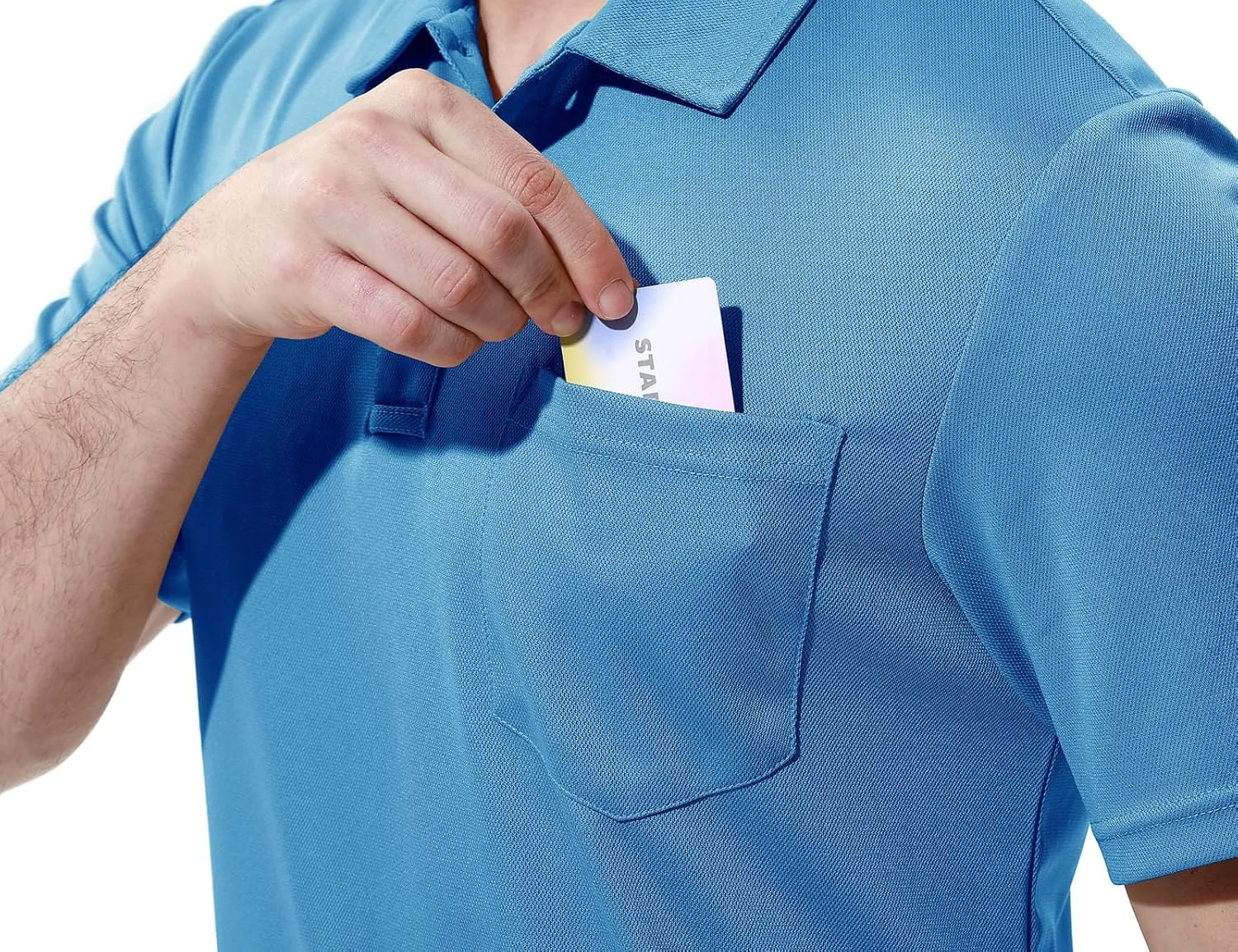 TBMPOY Men's Polo Shirts with Pocket Short Sleeve Quick Dry Casual Sports Outdoor Golf Shirt