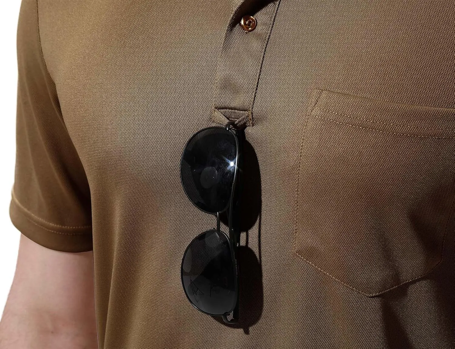 TBMPOY Men's Polo Shirts with Pocket Short Sleeve Quick Dry Casual Sports Outdoor Golf Shirt