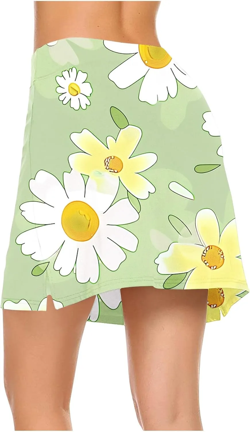 Tennis Skirts Women Floral Graphic Skirt High Waisted Stretchy Summer Beach Skirts Boho Trendy Skirt for Vacation
