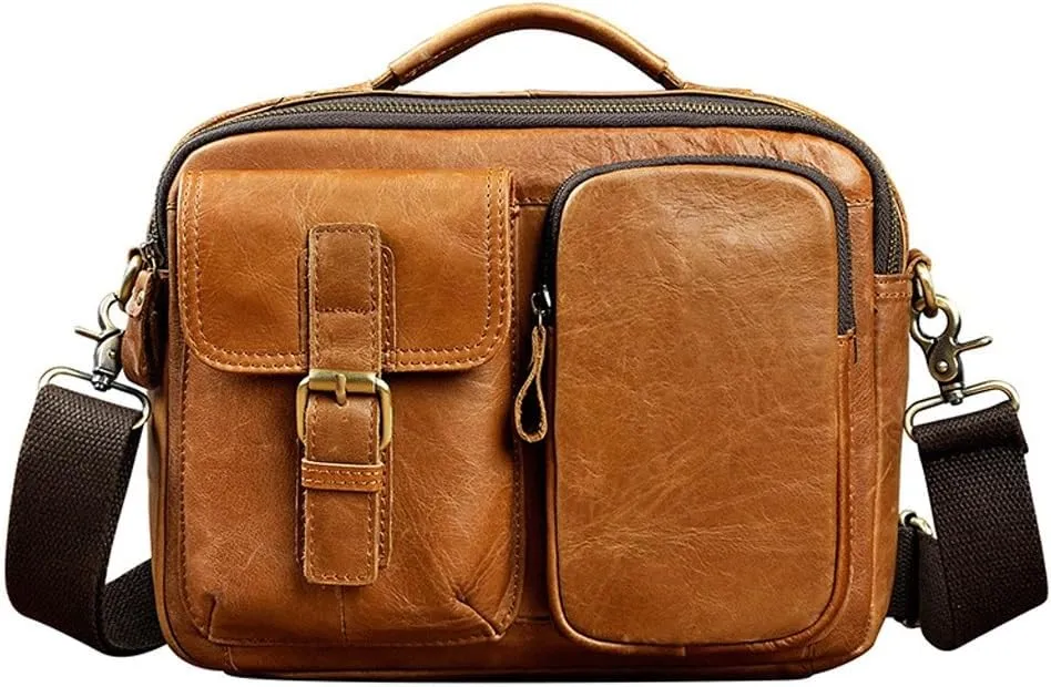 The First Layer Of Oil Wax Leather Cowhide Vintage Flat Single Shoulder Hand Oblique Span Bag