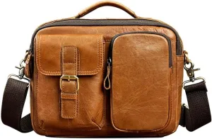 The First Layer Of Oil Wax Leather Cowhide Vintage Flat Single Shoulder Hand Oblique Span Bag