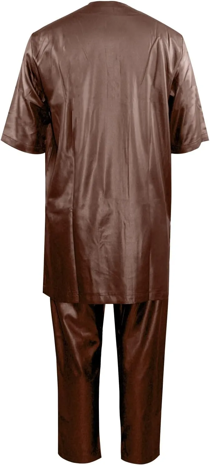 TIDOIRSA Dashiki for Men,Embroidery African Mens Clothing Dashiki Shirts and Pants Outfits 3 Pieces Set