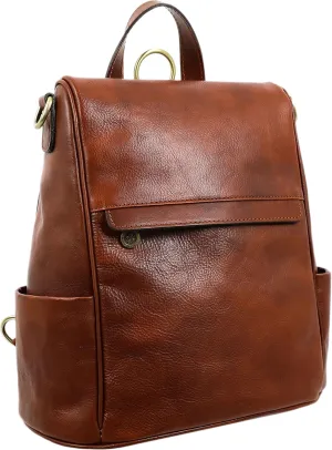 Time Resistance Leather Backpack for Women - Full-grain Leather Convertible Backpack Purse to Crossbody Bag