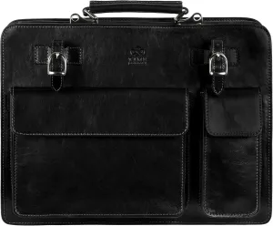 Time Resistance Leather Briefcase - Classy Bag for Men - Business and Vintage Briefcase Made in Italy