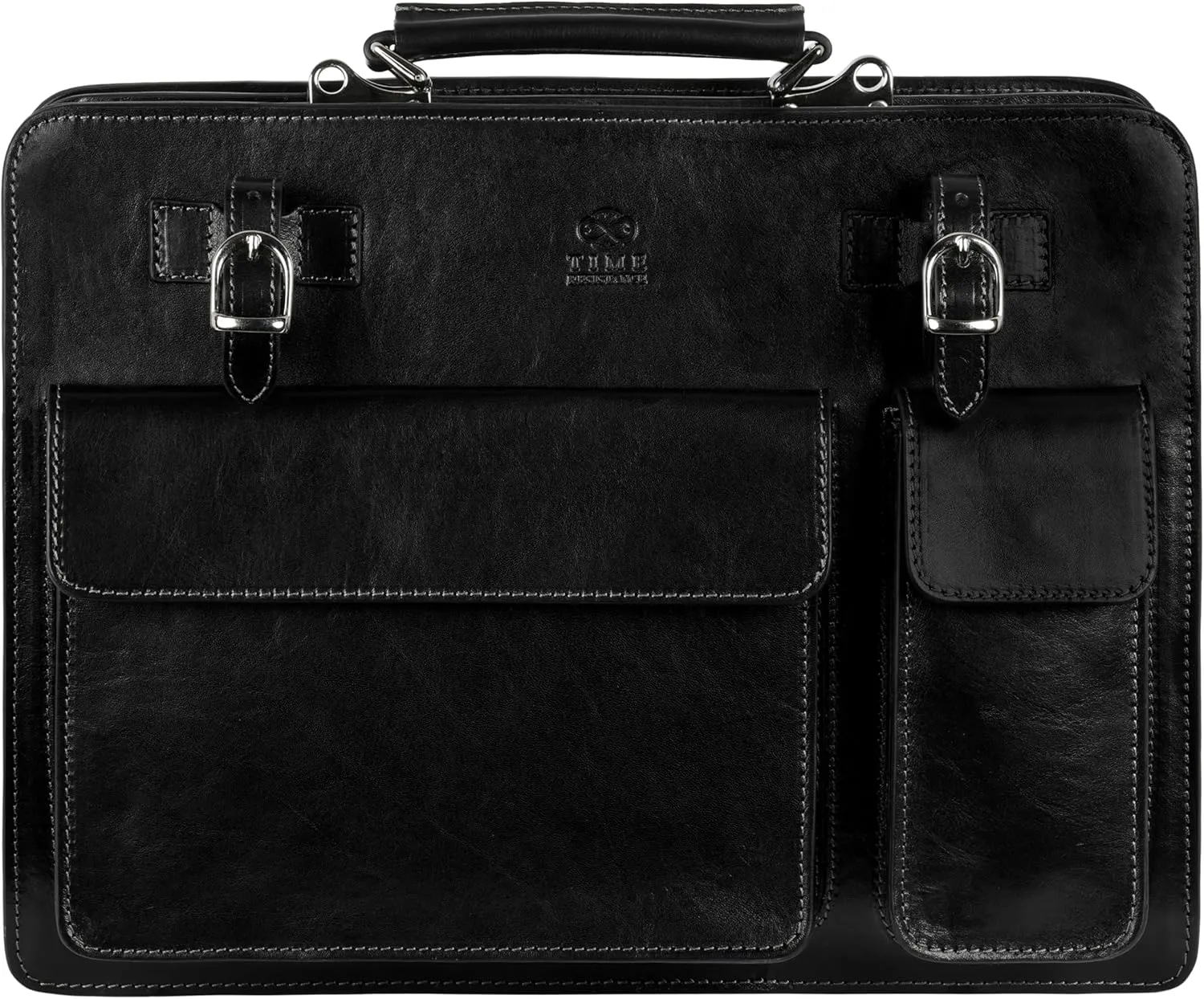 Time Resistance Leather Briefcase - Classy Bag for Men - Business and Vintage Briefcase Made in Italy