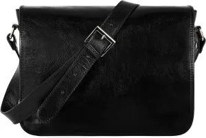 Time Resistance Leather Messenger Bag for Men, Handmade Crossbody Bag, Shoulder Bag Made in Italy