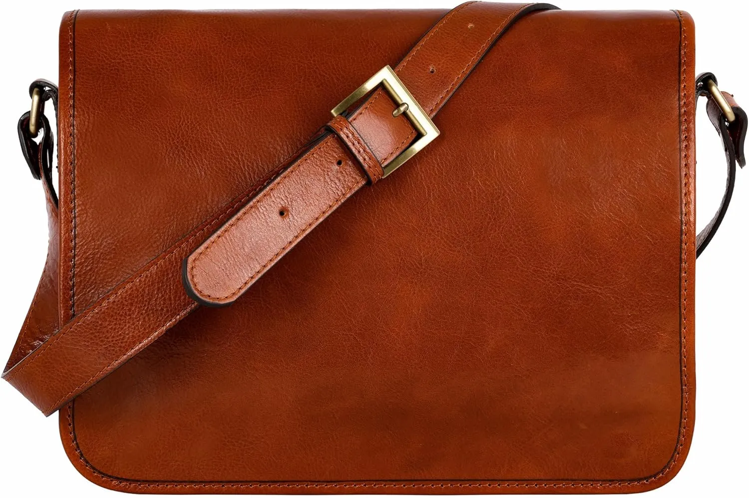 Time Resistance Leather Messenger Bag for Men, Handmade Crossbody Bag, Shoulder Bag Made in Italy