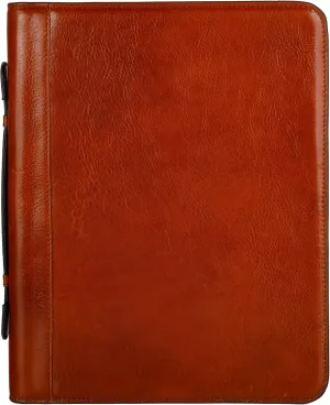 Time Resistance Leather Portfolio  Document Bag with Carry Handle  Tablet Size Case Made in Italy