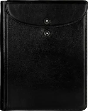 Time Resistance Leather Portolio - Full-Grain Leather Portfolio  Document Briefcase Made in Italy  Tablet size bag