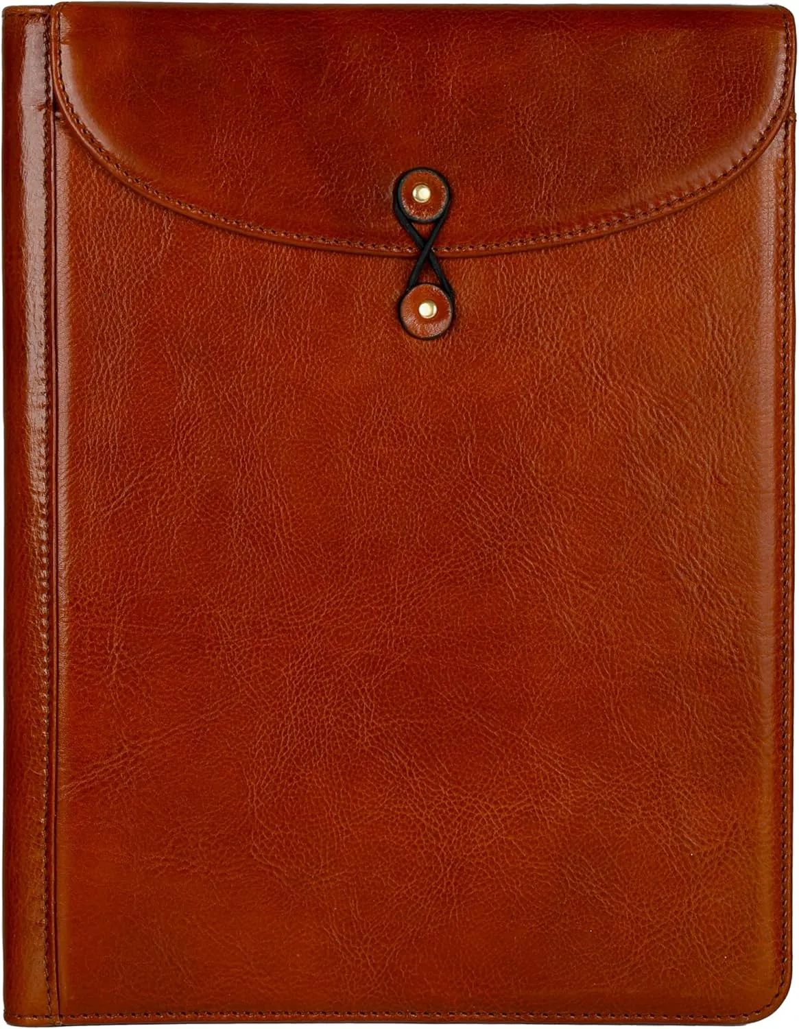 Time Resistance Leather Portolio - Full-Grain Leather Portfolio  Document Briefcase Made in Italy  Tablet size bag