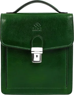 Time Resistance Small Leather Briefcase for Men - Crossbody Bag - Italian Leather Messenger Bag - Gift Box Included