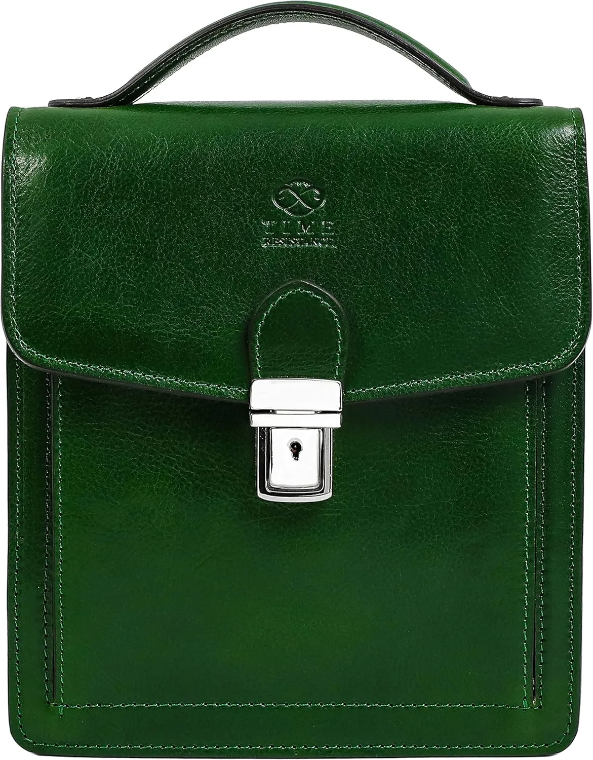 Time Resistance Small Leather Briefcase for Men - Crossbody Bag - Italian Leather Messenger Bag - Gift Box Included