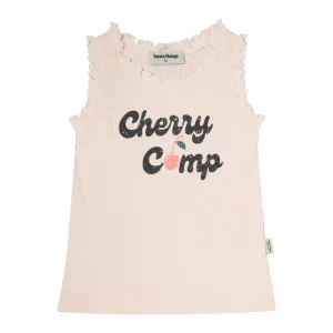 Tocoto Vintage Pink Girls' Sleeveless T-Shirt "Cherry Camp"