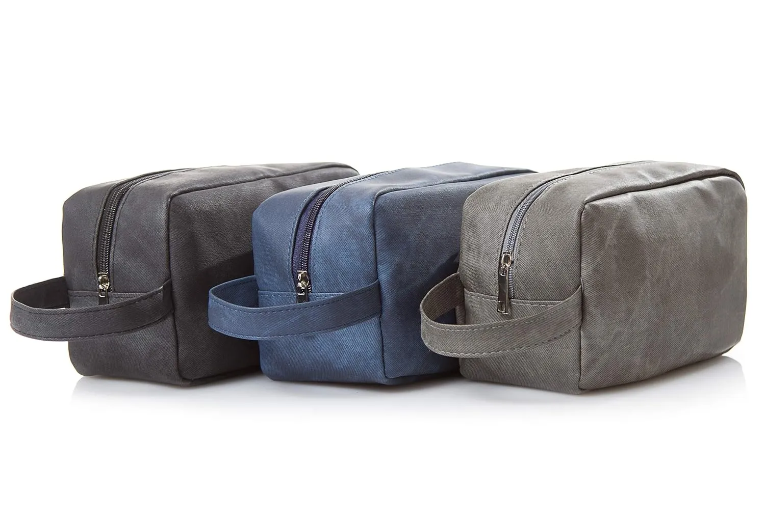 Toiletry Bag, Shaving Dopp Kit, Travel Wash Bag (9" x 5" x 3.5", PU Black)