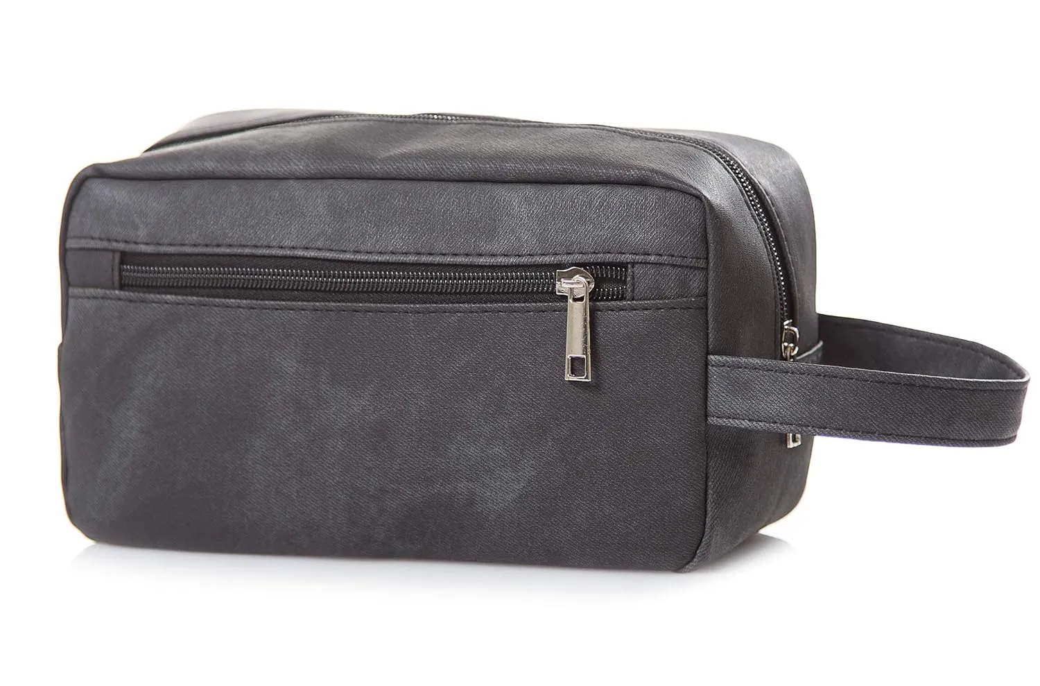 Toiletry Bag, Shaving Dopp Kit, Travel Wash Bag (9" x 5" x 3.5", PU Black)