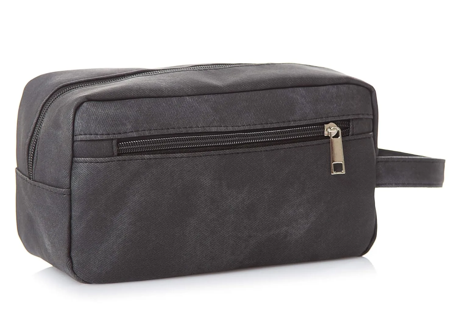 Toiletry Bag, Shaving Dopp Kit, Travel Wash Bag (9" x 5" x 3.5", PU Black)