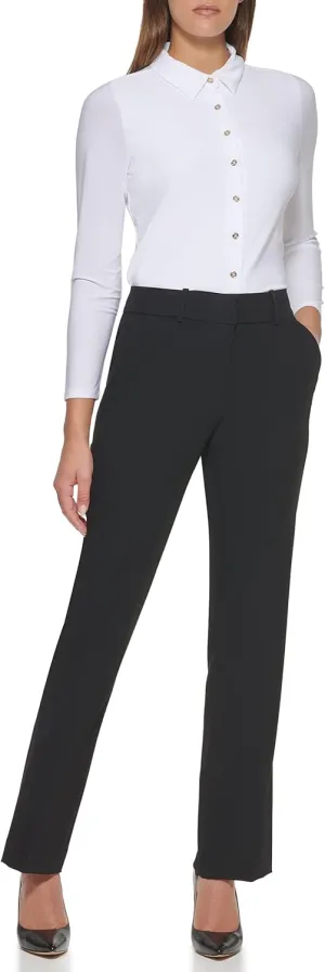 Tommy Hilfiger Women's Dress Pants  Straight-legged Trousers With Elastic Waist