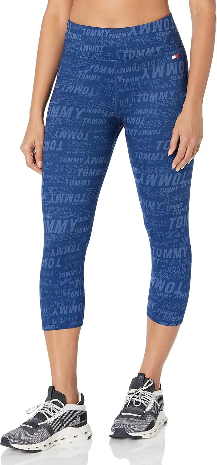 Tommy Hilfiger Women's High Rise Capri Length All Over Th Print Legging