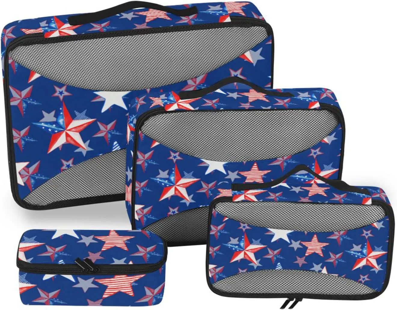 Travel Bags Organizer for Luggage 4 Set Suitcase Organizer Bags Packing Cubes for Luggage Oacking Cubes American Flag