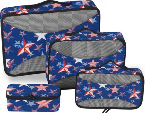 Travel Bags Organizer for Luggage 4 Set Suitcase Organizer Bags Packing Cubes for Luggage Oacking Cubes American Flag