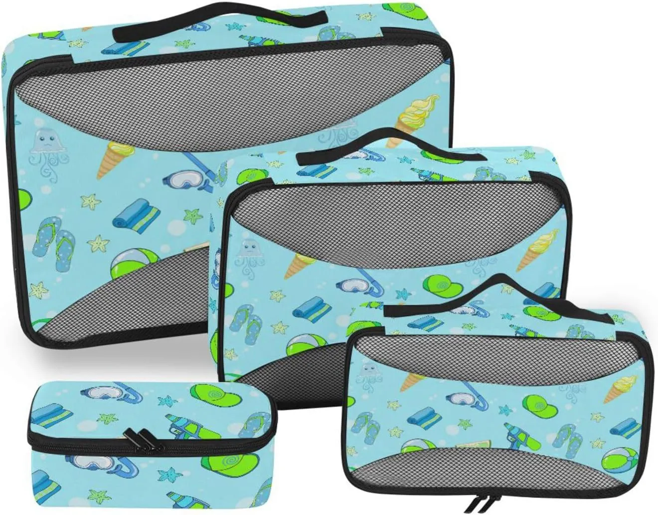 Travel Cubes 4 Set Luggage Packing Cubes Travel Cube Packing Cuves Summer Pattern