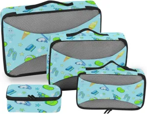 Travel Cubes 4 Set Luggage Packing Cubes Travel Cube Packing Cuves Summer Pattern