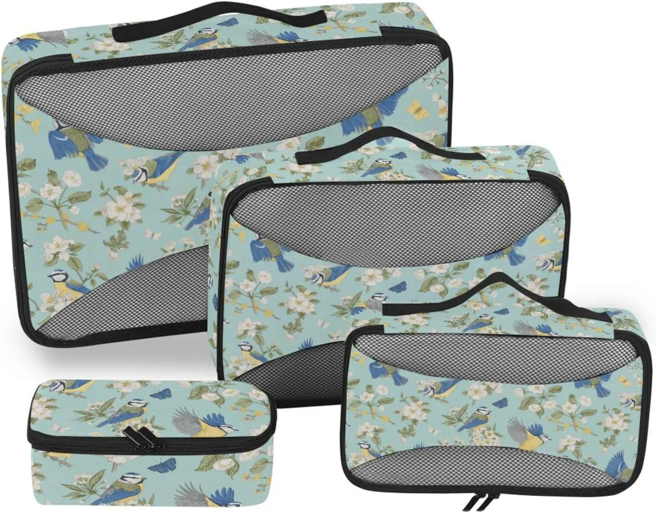 Travel Cubes for Packing 4 Set Luggage Cubes for Packing Packing Organizers for Luggage Packing Cuves Birds Flowers