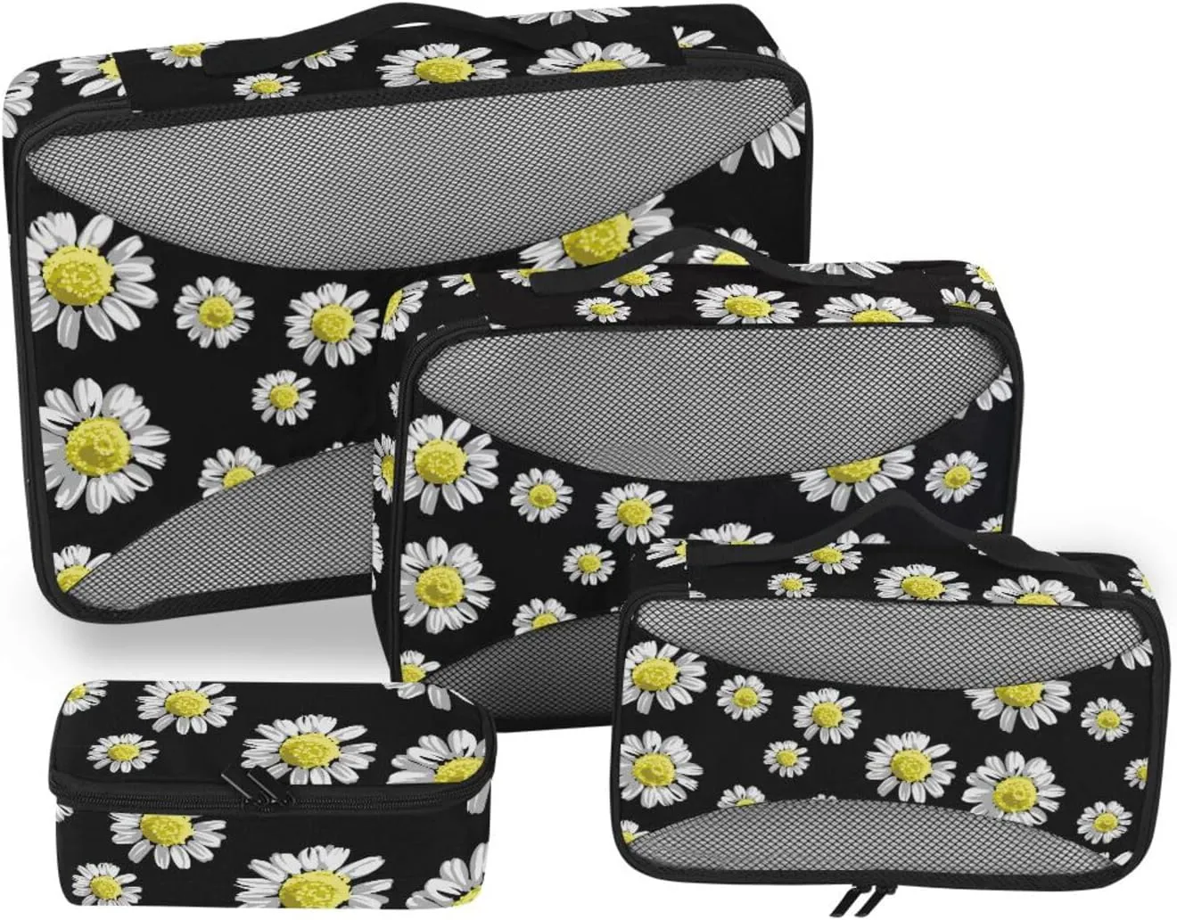 Travel Cubes for Packing 4 Set Suitcase Organizer Bags Suitcase Cubes for Packing Paxking Cubes Chamomile Flowers