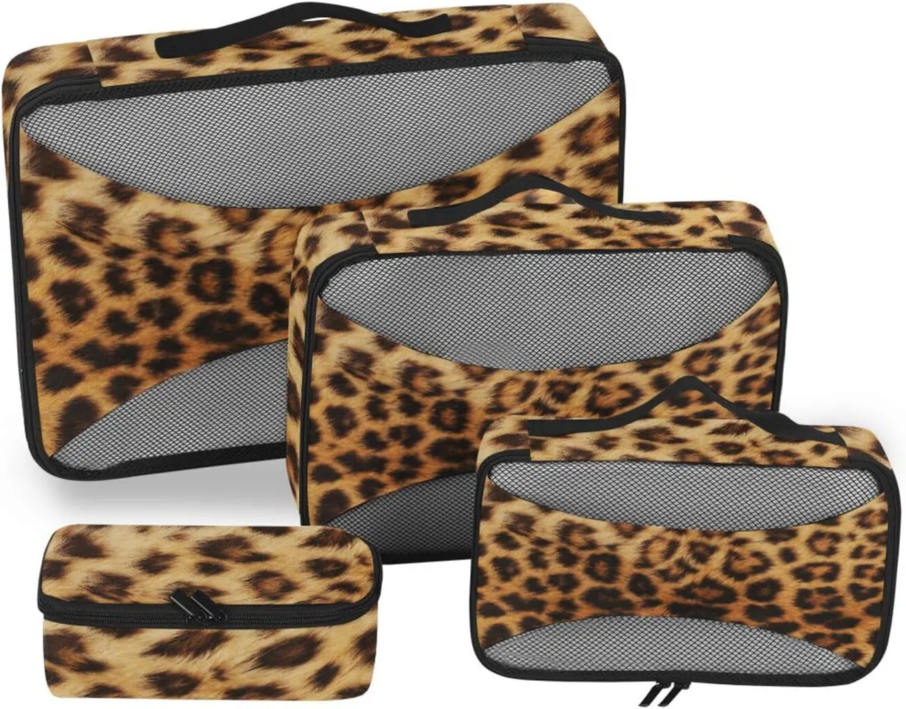 Travel Cubes for Packing Set of 4 Luggage Cubes Travel Cubes for Luggage Pcking Cubes Leopard